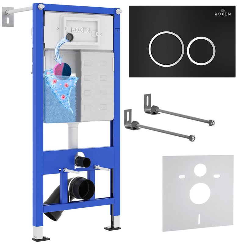 Инсталляция для подвесного унитаза 4 в 1 Roxen StounFix Dual Fresh 811558 с аромадозатором